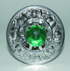 Broche Chardon Chrome Verte